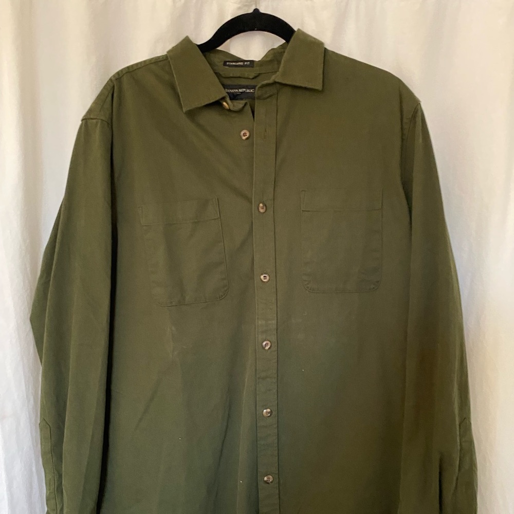 Olive green corduroy shirt - banana republic large